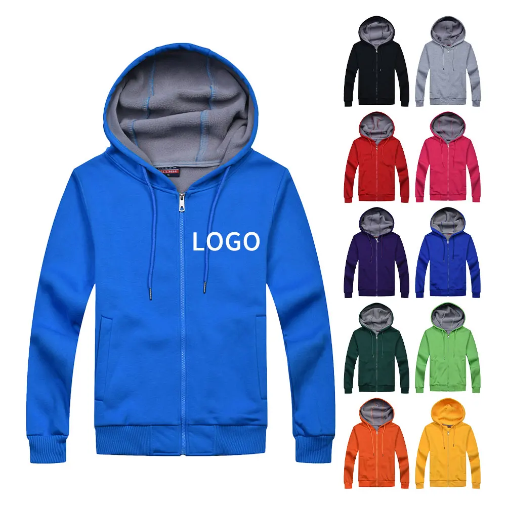 

2021 Autumn winter zipper hoodie blank custom printing wholesale OEM service mens sports hoodie