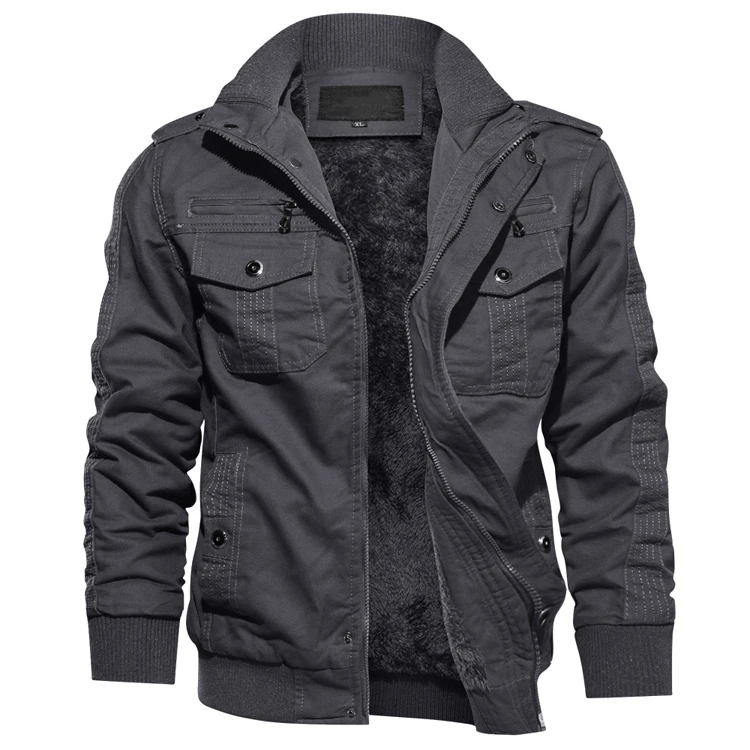 

Men jacket Plus Size 6XL Casual For Winter Jackets Men Coat Tactical Cargo Fleece Washed Cotton Jacket Coat