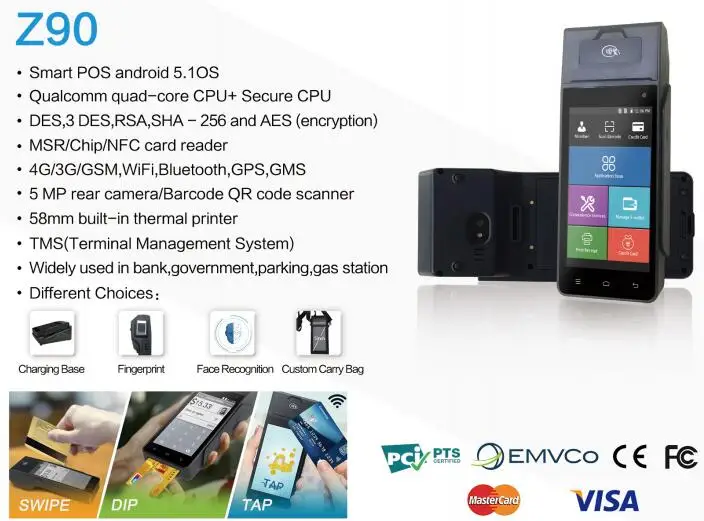 mini payment kisok ZCS01 bluetooth pos credit card Reader with Android IOS SDK - ANKUX.COM