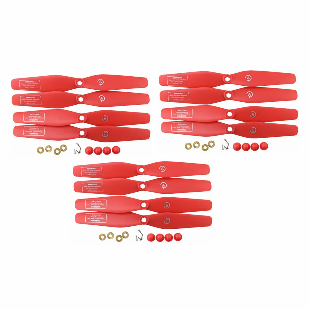 

12PCS propeller SJRC S20W S30W T18 H301S T25 HS110D HS110G HS120D Quadcopter spare parts remote control drone blades Red