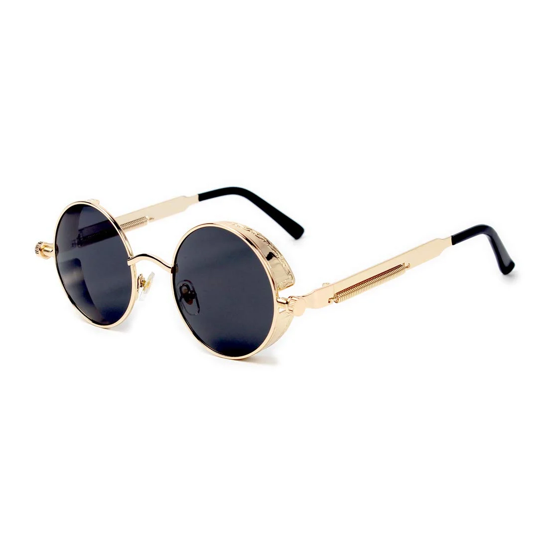 

DLL58028 Gothic Steampunk Polarized Sunglasses 2021 Vintage Metal Round Frame shades For Men women lentes de sol steam punk
