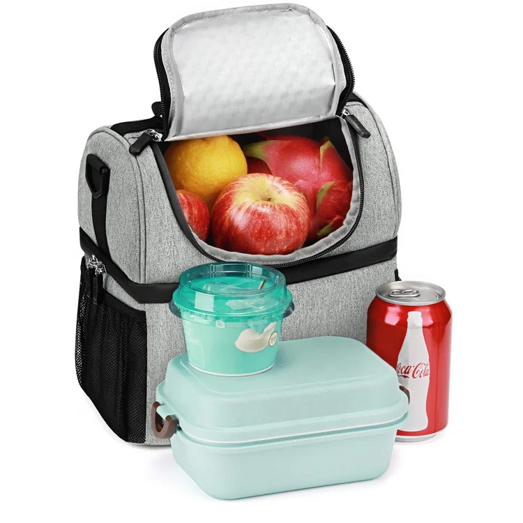 

2019 Popular Thermal Food Bag Cooler Lunch Bag, Gray , navy or customized color