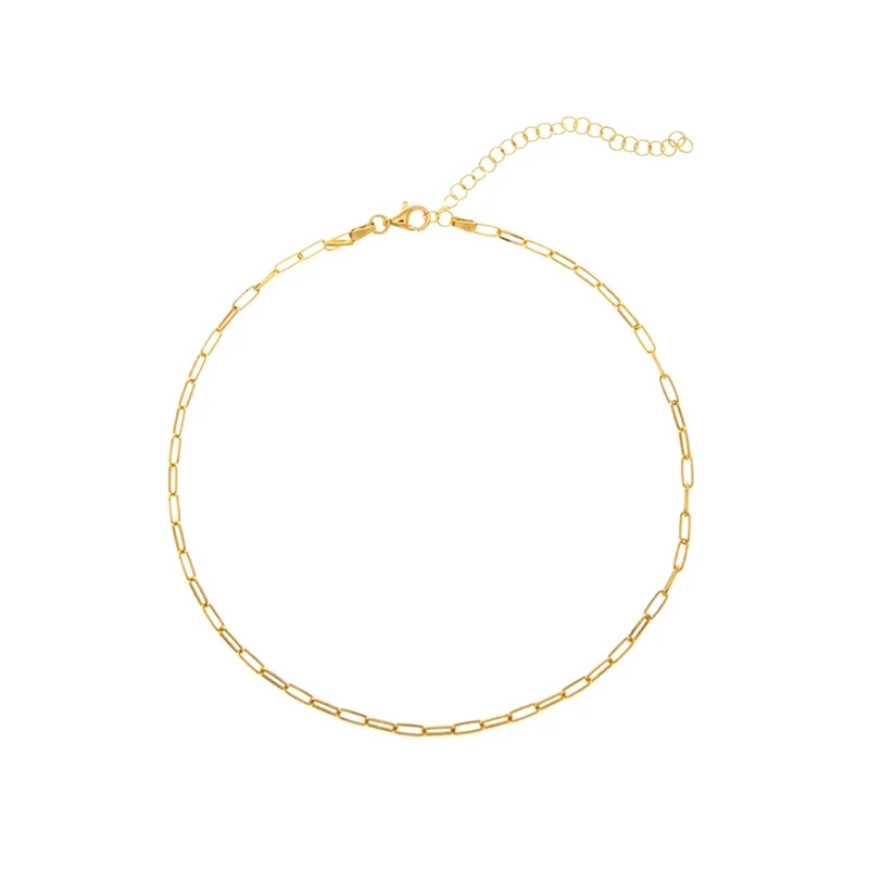 

ROXI wholesale ins style Minimalism S925 silver paper clip necklace jewelry for women