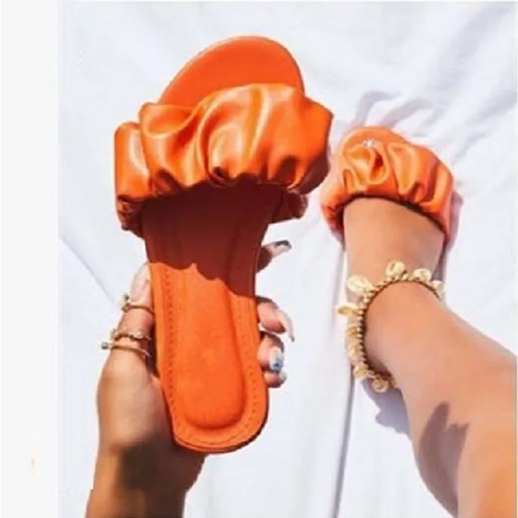 

2021 Fashion femmes leather ladies flats sandals beach cushioning sexy mules slippers for women, Picture