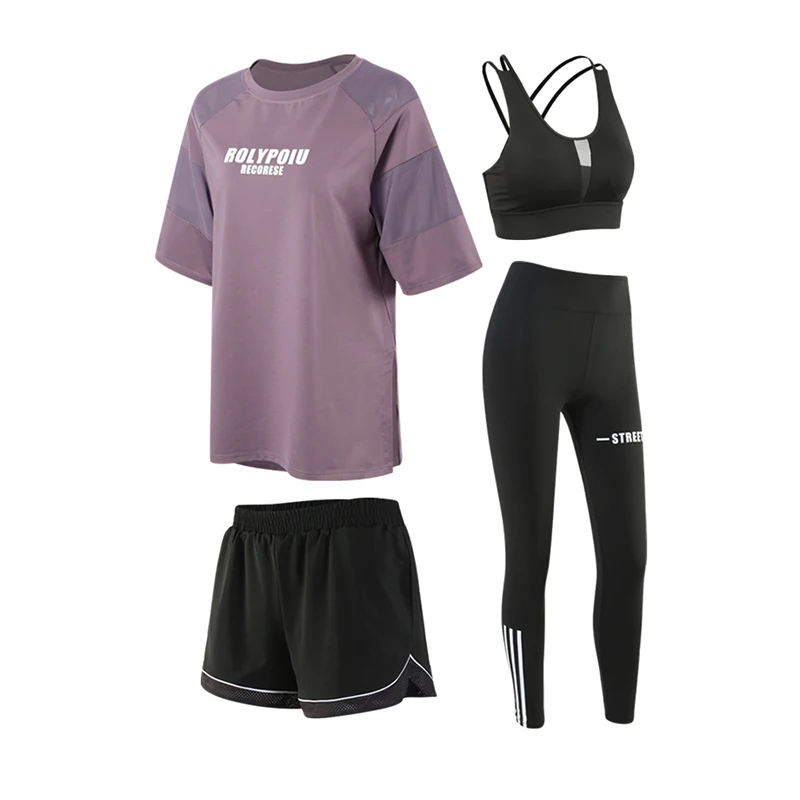 

Wholesale Womens Series - 4pcs Sport Suits Fitness Yoga Gym Suit Tights Sportswear Training Wear Running Tracksuits Fitness 2021, 3 colors