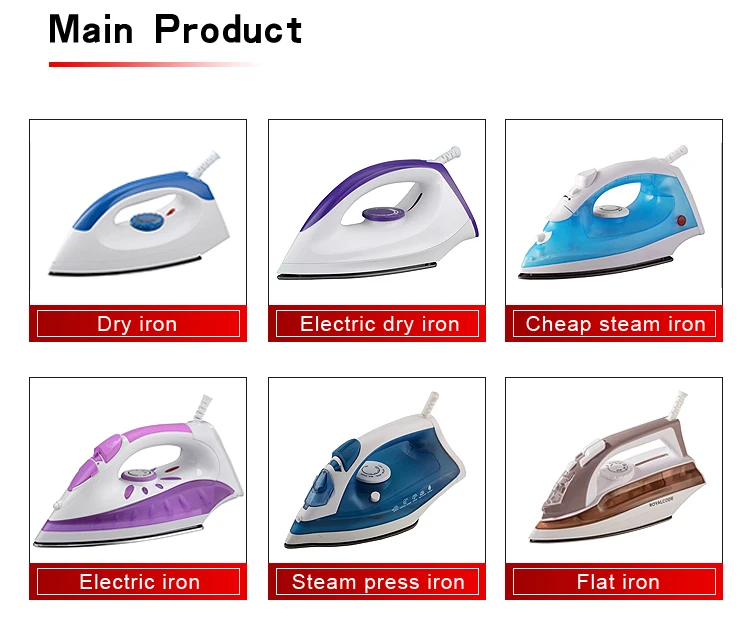 New design cheap price hot selling dry iron with various colors