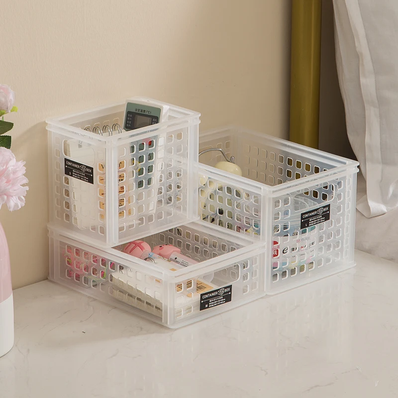 

lowest price pp cosmetic storage box plastic storage baskets for fruit and vegetable storage, White