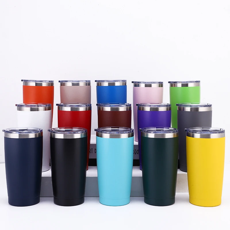 

20oz Tumbler Stainless Steel Vacuum Double Wall Travel Cup Durable Insulated Coffee Mug Thermal with Splash Proof Sliding Lid, Customized, any colors are available by pantone code