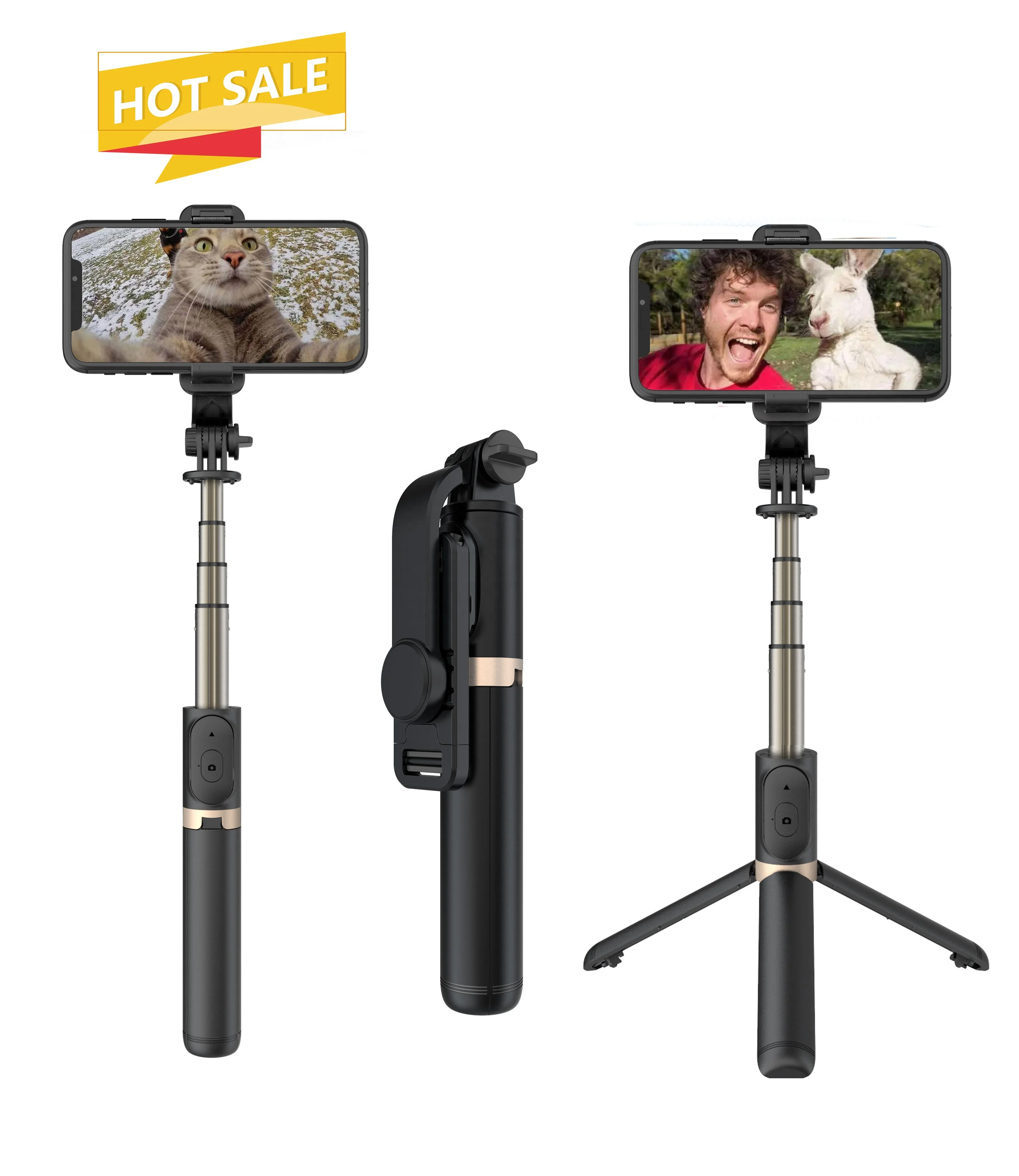 

2021 New Wireless Foldable Mini Selfie Stick Q03 360 Rotation For Vlog TikTok Live Streaming Smartphone Mobile Phone Accessories