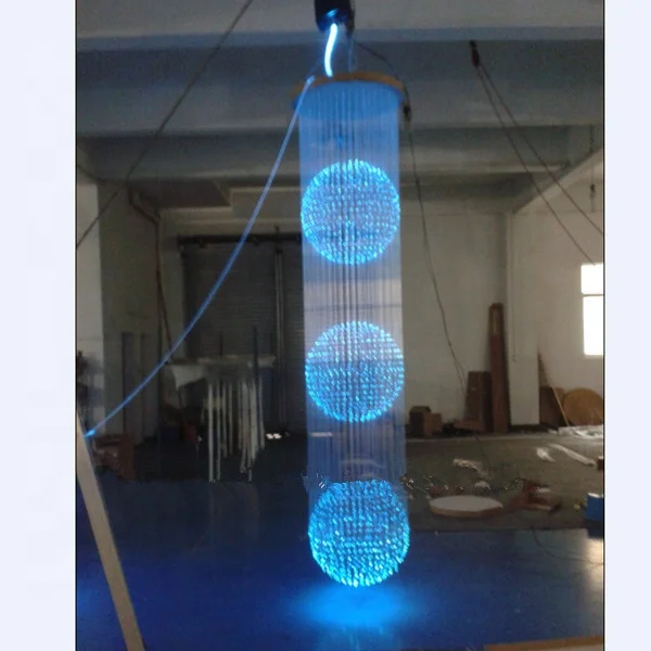 

Free shipping modern dreamlike led crystal fiber optic led chandelier lamp dia65cm height2.5m, As requested