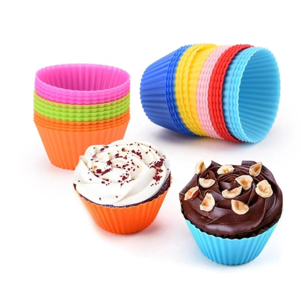 

Food Grade BPA free Non-stick 7cm Muffin Baking Mold Reusable Silicone Cupcake Liners Cake Baking Cups for Kitchen Supplier