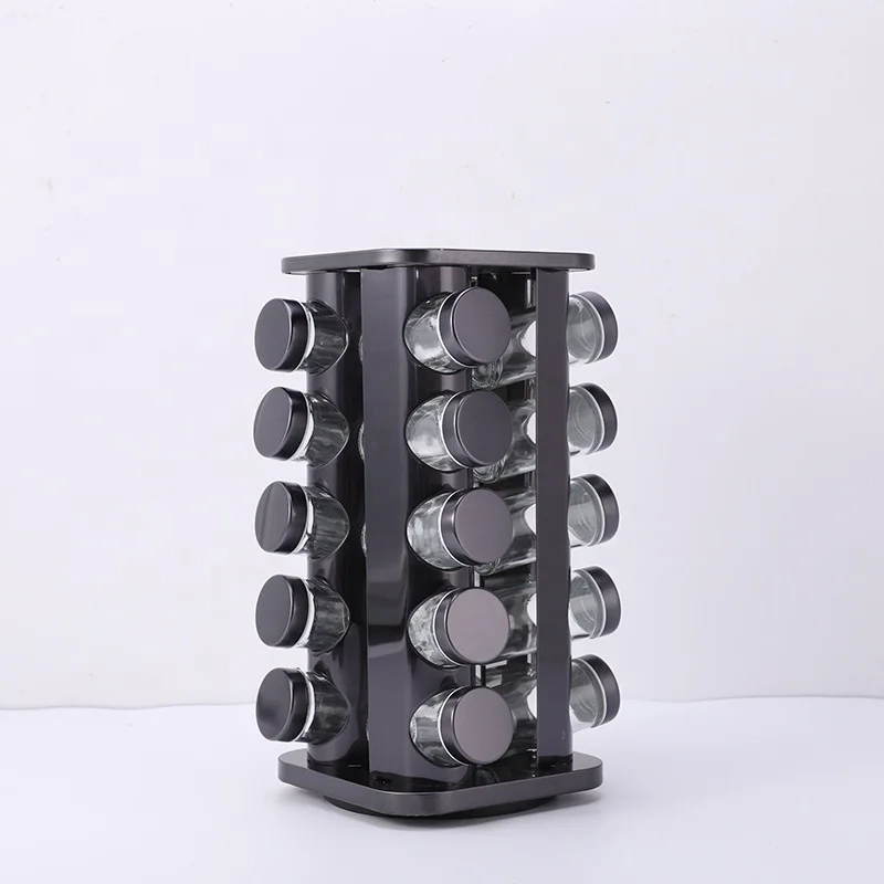 

430 Steel Kitchen 20-Jar 16 Bottles 360 Degree Revolving Spice Rack Spice Holder Shelf