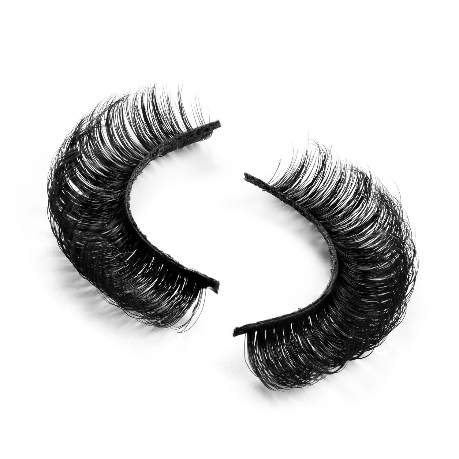 

Hot selling faux mink Russian strip lashes vegan D curl wink winged eyelash extensions extra curly C D curl lash strip