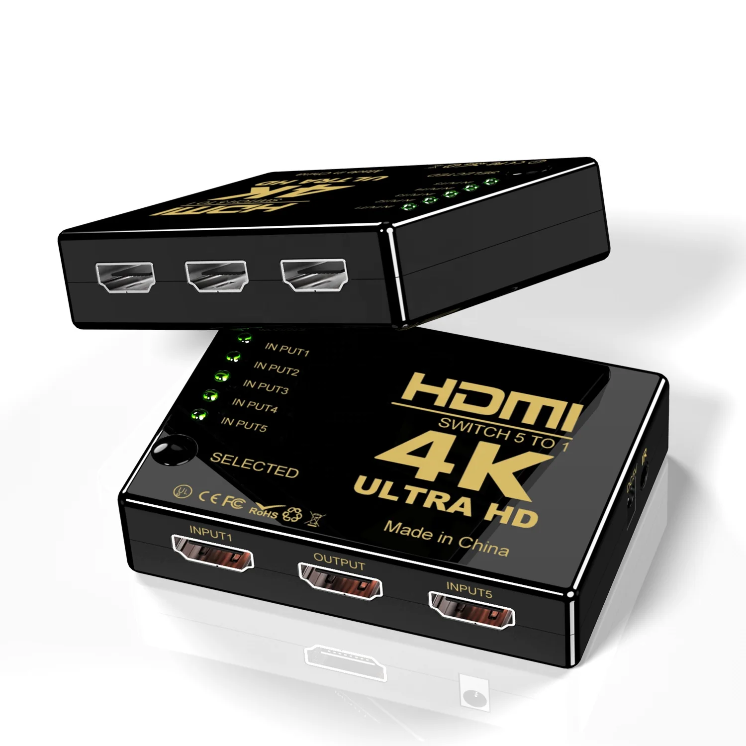 

Hot Selling New Arrival 4Kx2K 1080P 3D 5 Port 5 to 1 HDMI Switch 5x1 HDMI Switch with Remote Controller