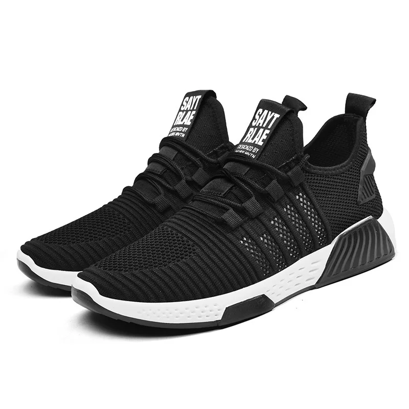 

2020 Autumn flying woven running shoes breathable men sport shoes