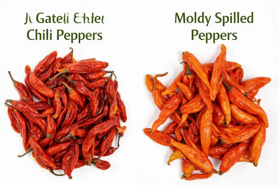 Comparaison poivrons séchés correctement vs moisissures