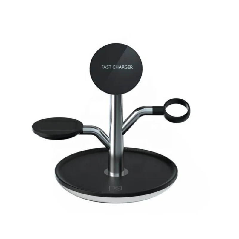 

Dropshipping 5 In 1 15W Fast Magnetic Wireless charger Multifunctional LED Wireless Charging Stand For Mobile Phones, White, black