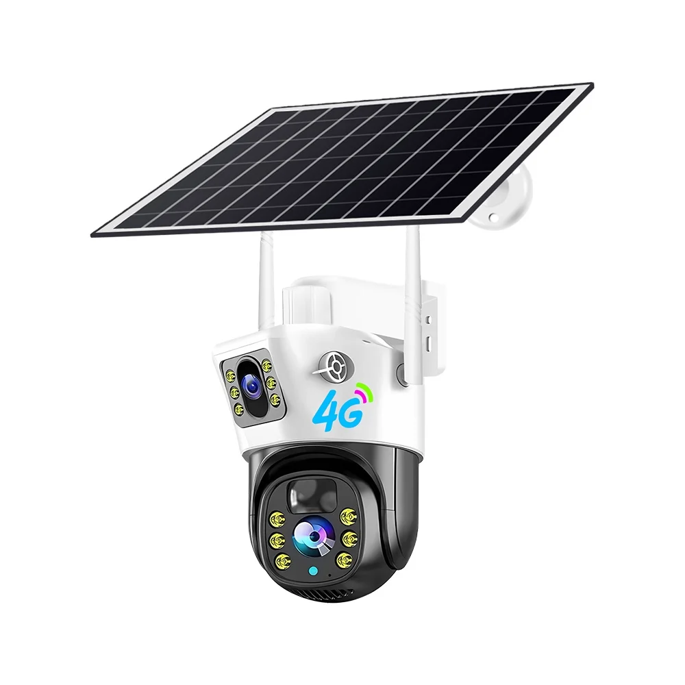 

Outdoor 8MP Night Vision PTZ Solar Powered IP Camera 4K Dual Lens WiFi 4G GSM SIM Card Security CCTV with Indoor Application