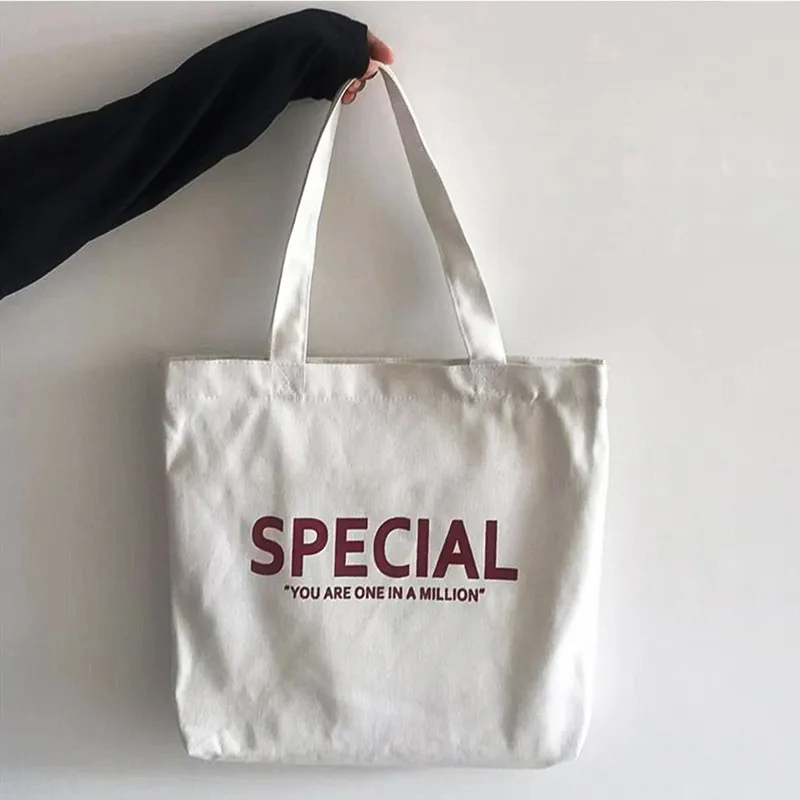 

2021 fashion New Canvas Bag Letter Print Backpack Korean style for Female single Shoulder Bags wholesale, White