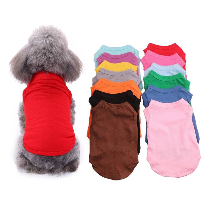 

Wholesale 100% Cotton Cheap Diy Blank Dog Vest Clothes Plain Soft Cotton Dog Shirt Summer Pet Clothes