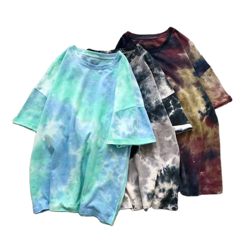 

2021 Custom oversized Tie Dye t shirts Customizable Tshirts 100 cotton mens unisex tye dye t-shirt