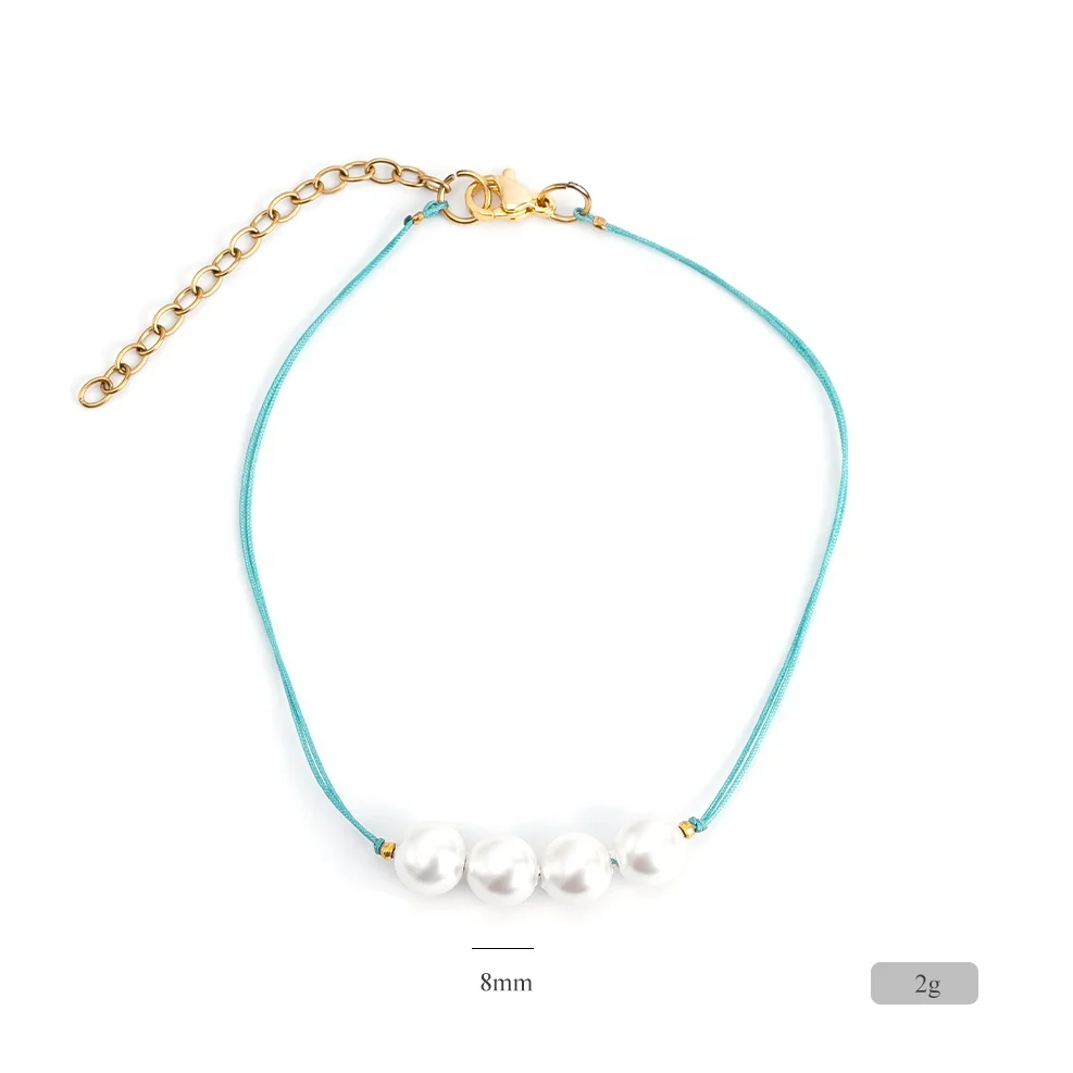 

Charms Bracelets Wrist Jewelry Beautiful Handmade String Pearl Accessories Anklet Factory Directly, 18 k gold