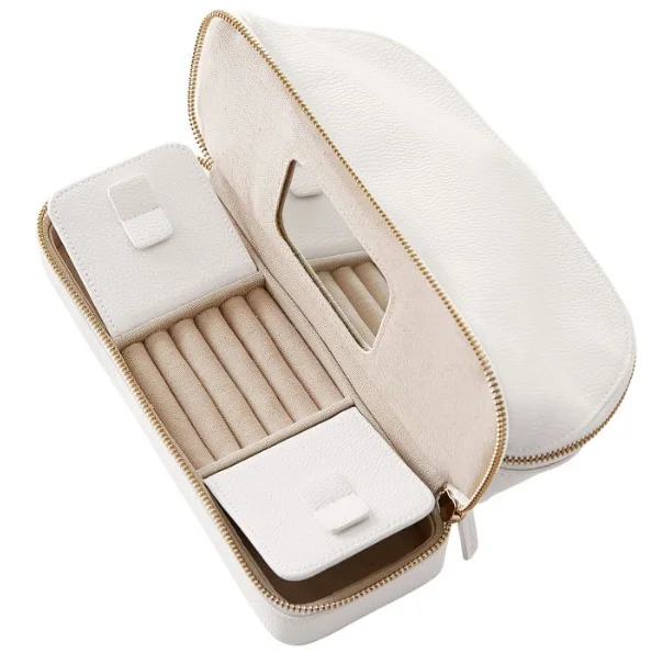 Real Leather Jewelry Pouch Bags Travel Accessories Organizer Case