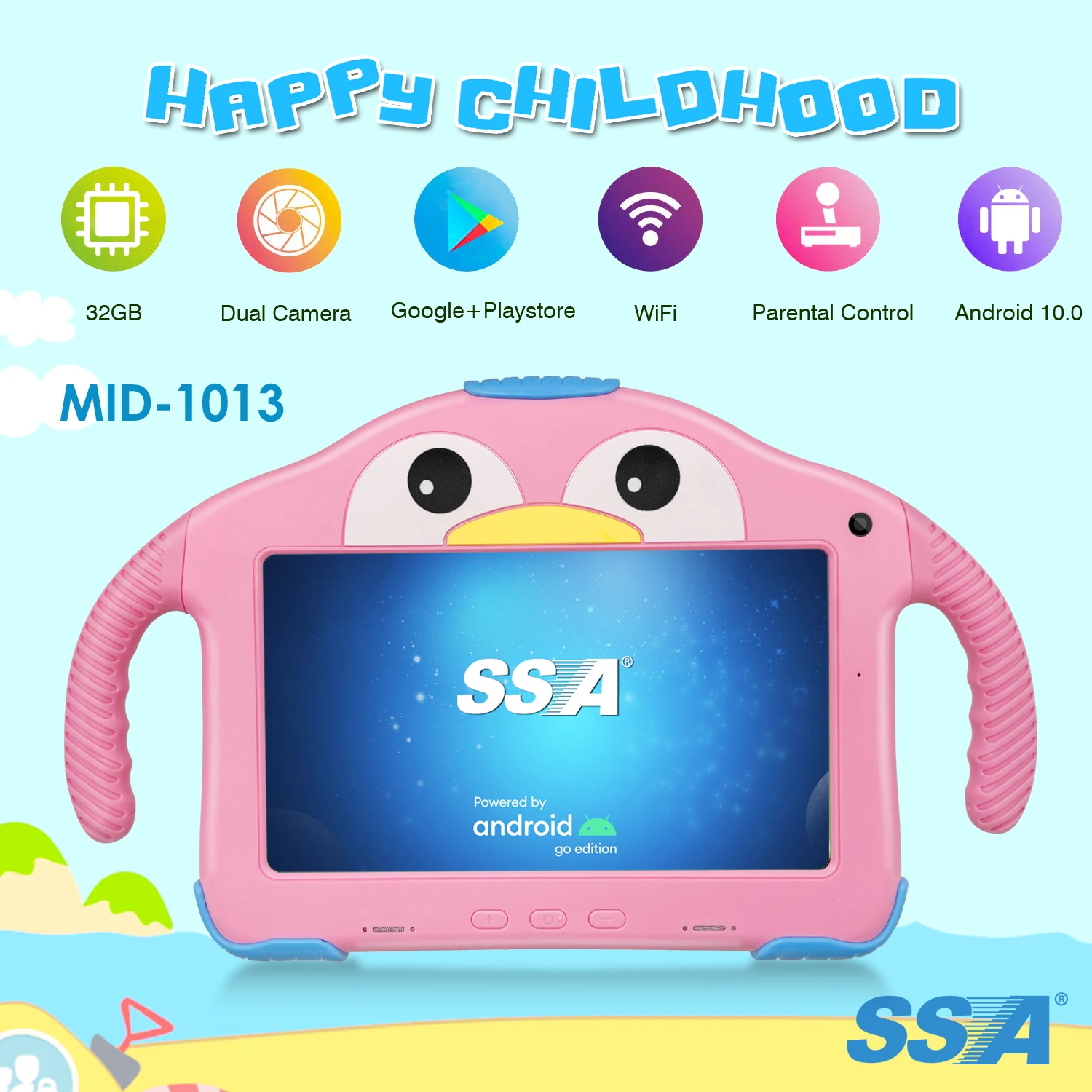 

Hot Sale New 7inch Android Kids Tablet Education QUAD CORE 5 RAM 8GB ROM Children Kids Tablet PC For gift KIDS TABLET PC, Green