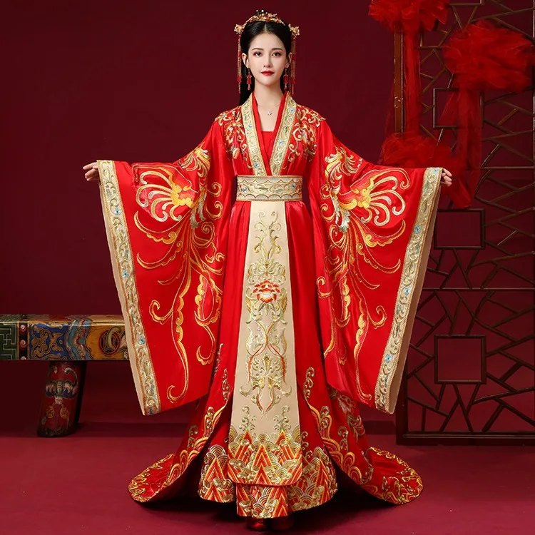 

Wedding Hanfu Luxury Chinese Traditional Women Hanfu Wedding Dress Beautiful Tang Dynasty Red Hanfu Wedding Clothes, Ten great iii of peach blossoms hanfu cloths anhui gown classical yiwu