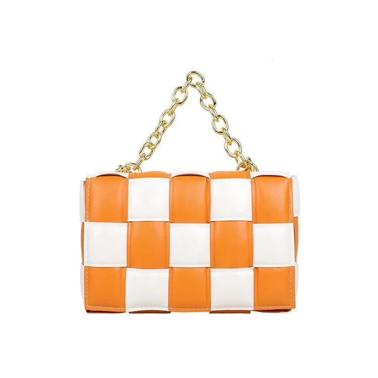 

Fashion PU Leather Womans Handbags Cross Chain Shoulder Small Purse Women Bags Cute Handbag Woven