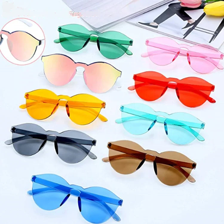 

Fashion Gafas Hot sale round jelly new trendy transparent unisex sun glasses for ladies, Picture shows
