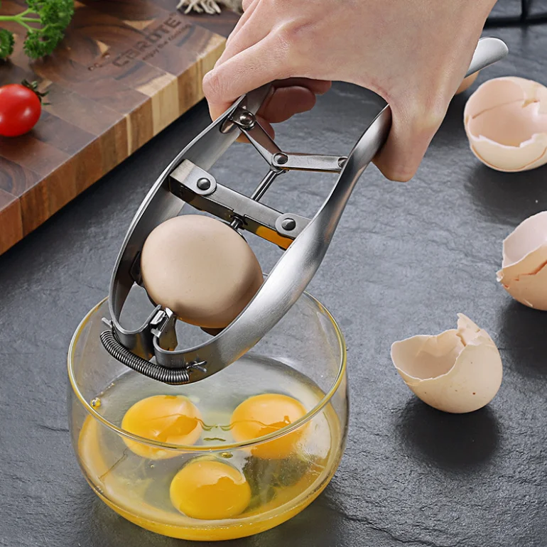 

Amazon Hot Selling Kitchen Stainless Steel Egg Opener Egg shell Cutter Cracker, Silver