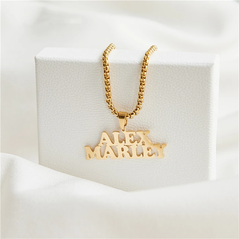 

Gold Plated Stainless Steel Initial Pendant Letter Necklace Personalized Name Letter Initial Necklace, Picture