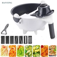 

9 In 1 Multi-functional Chopper Rotate The Vegetable Onion Cutter Slicer Shredder Home Use