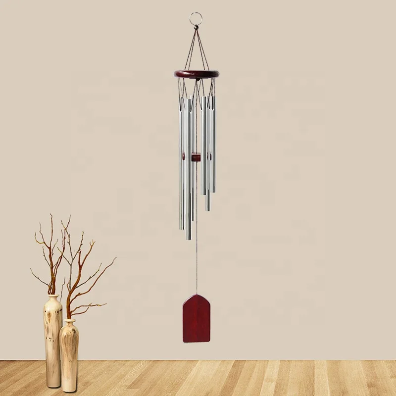 

Wholesale Cheap Home Design Garden 6 Aluminum Tubes Wooden Bells Memorial Windchimes Outdoor Metal Memorial Wind Chimes