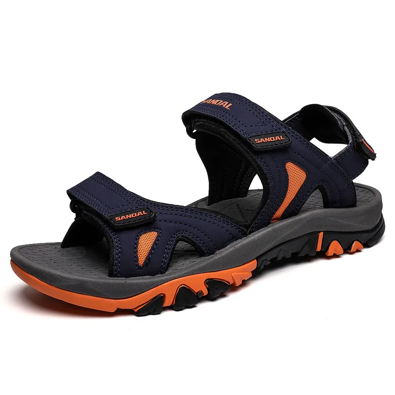 

2022 custom logo sandals men fashion summer flat sandals anti-slip beach plus size sandals for men