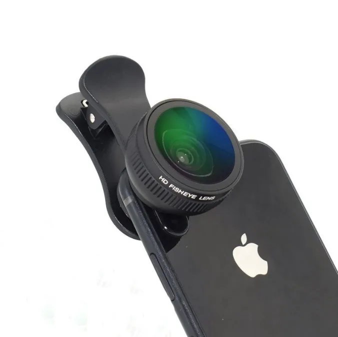

Universal Clip 3 in 1 Fisheye Lens For Smartphone Camera Lens, Black