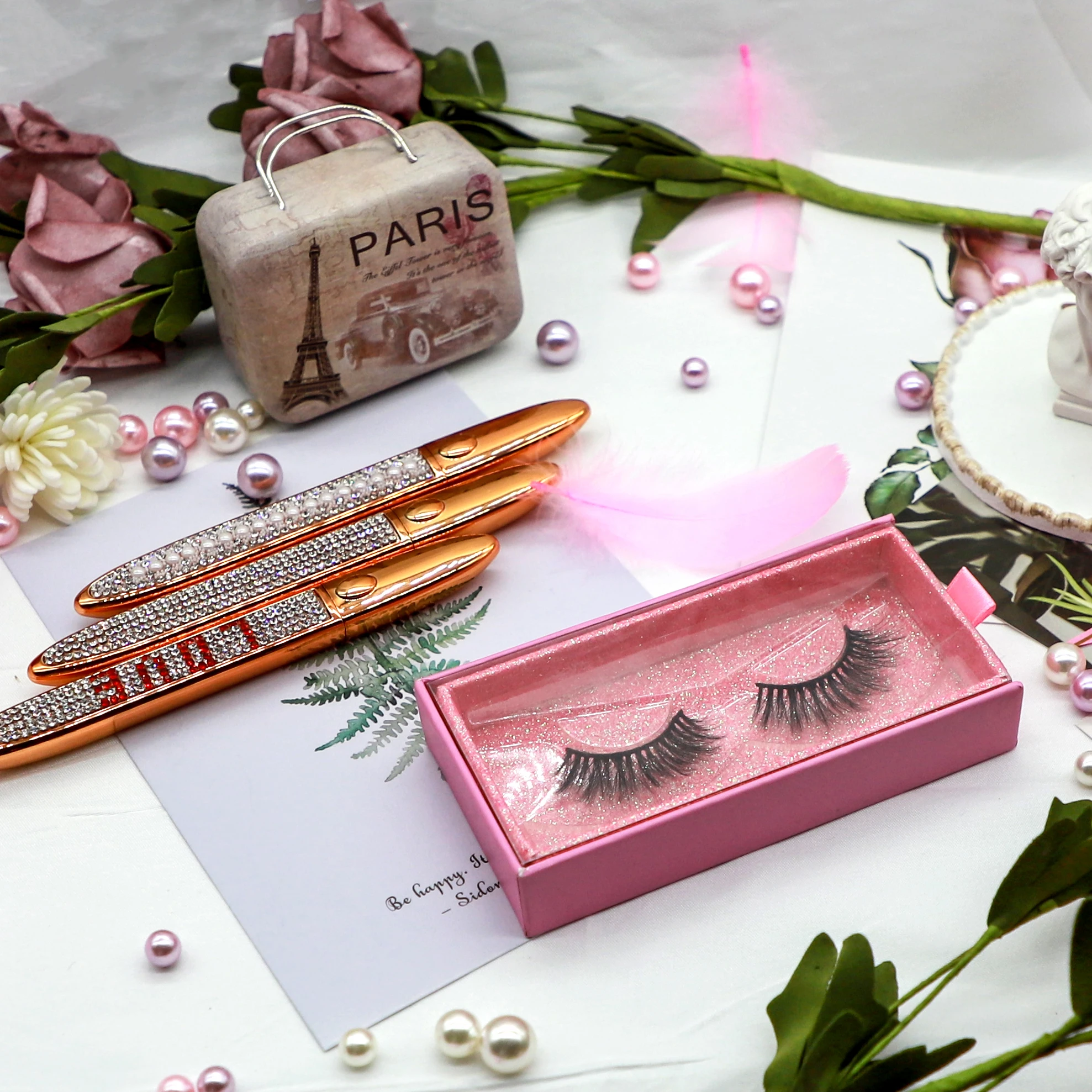 

QQ faux mink eyelashes wholesale private label custom eyelash packaging box mink lashes3d wholesale vendor, Natural black