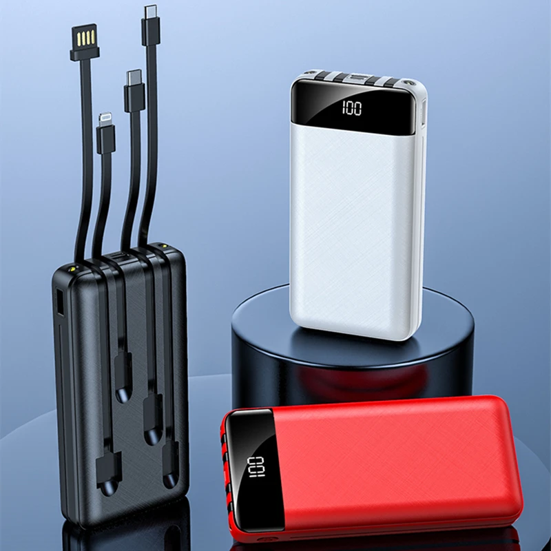 

Mobile Power Bank 20000mAh OEM powerbank portable charger external Battery 20000 mAH power banks gifts, Black+red+white
