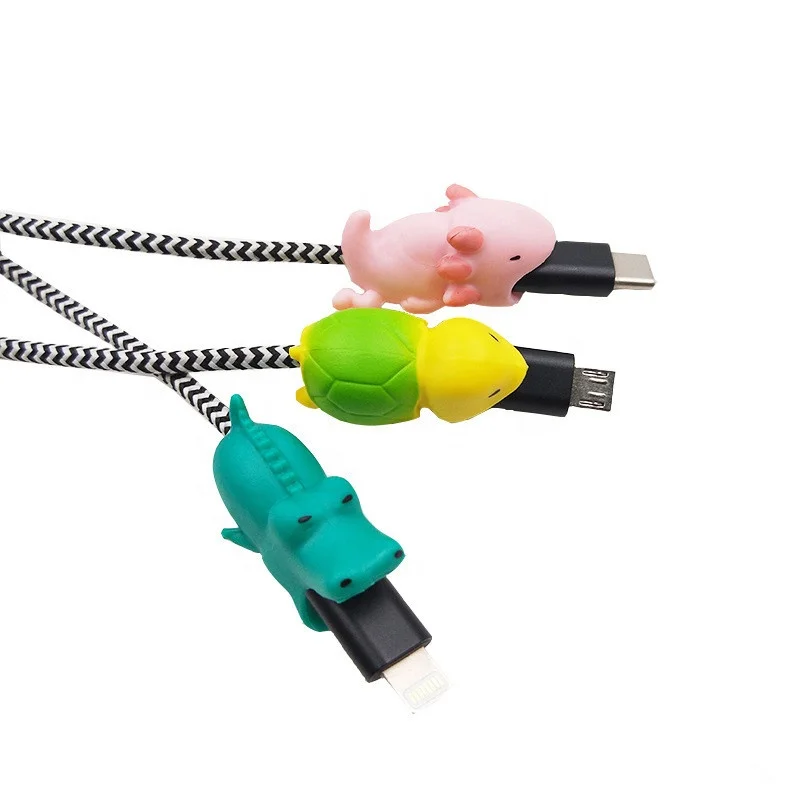 

Mobile Phones Accessory Cute Cartoon USB Date For IPHONE Cables Protection Cable Bite Protector