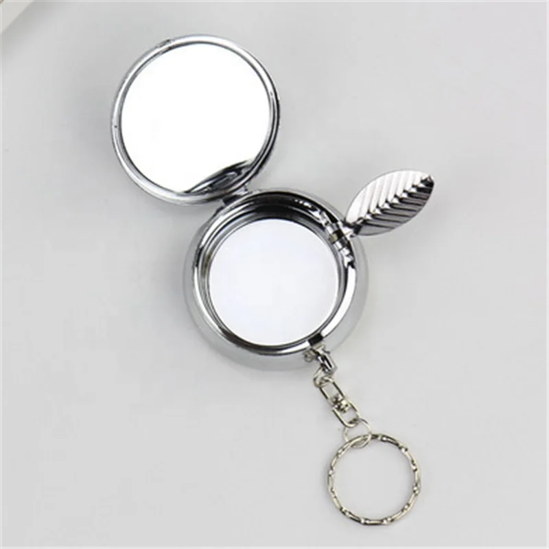 

Mini Portable Metal Round Keychains Ashtray, Sliver