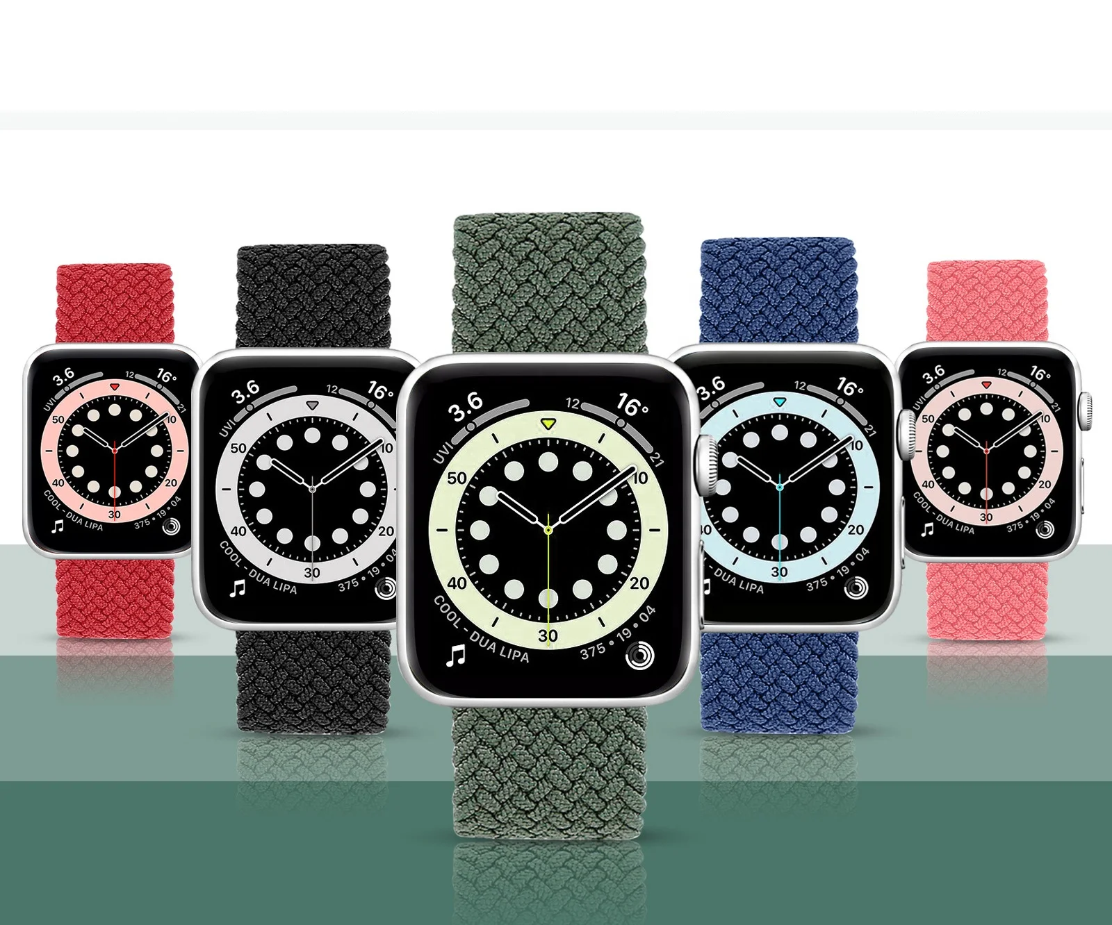 

BOORUI Woven Nylon Watch Strap for Apple Watch Band 38mm 42mm Elastic Solo Loop iwatch Bands for Apple Watch Series 6 SE, Multi-color