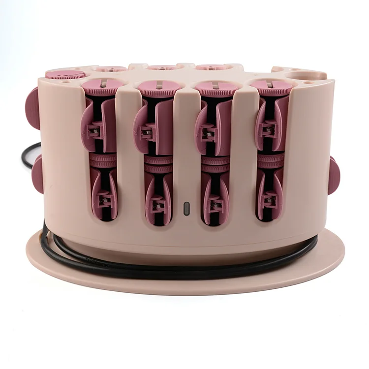 

Automatic Heat Hair Curler Roller Electric Tube Cling with 20pcs Clips Clamp Hair Perm Rods Hair Curler Styling Tool, Colorful