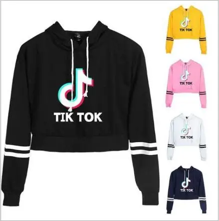 

2020 Fall/Winter Fashion Women's Hooded Long Sleeve Sweater Crop Sweatshirt Top