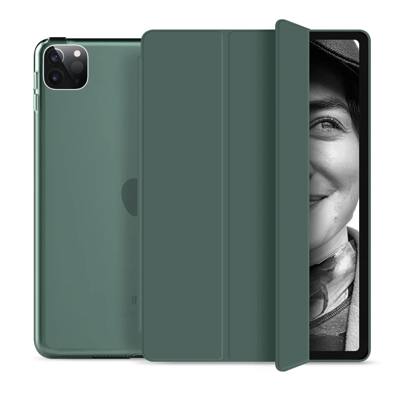 

Ultra Slim Transparent Hard PC Back Cover with Shockproof Soft TPU Edge for Ipad Pro 11 Inch 2020 2nd Generation PU BISISI CASE