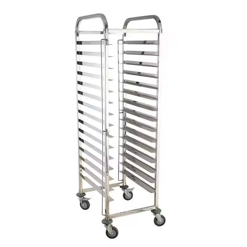 Kitchen Restaurant Equipment 201 304 Stainless Steel Metal Bread Baking Tray Pan Rack Trolley