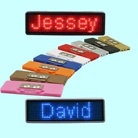 

Factory Price high quality Usb Rechargeable led sign Programmable led badge promotional