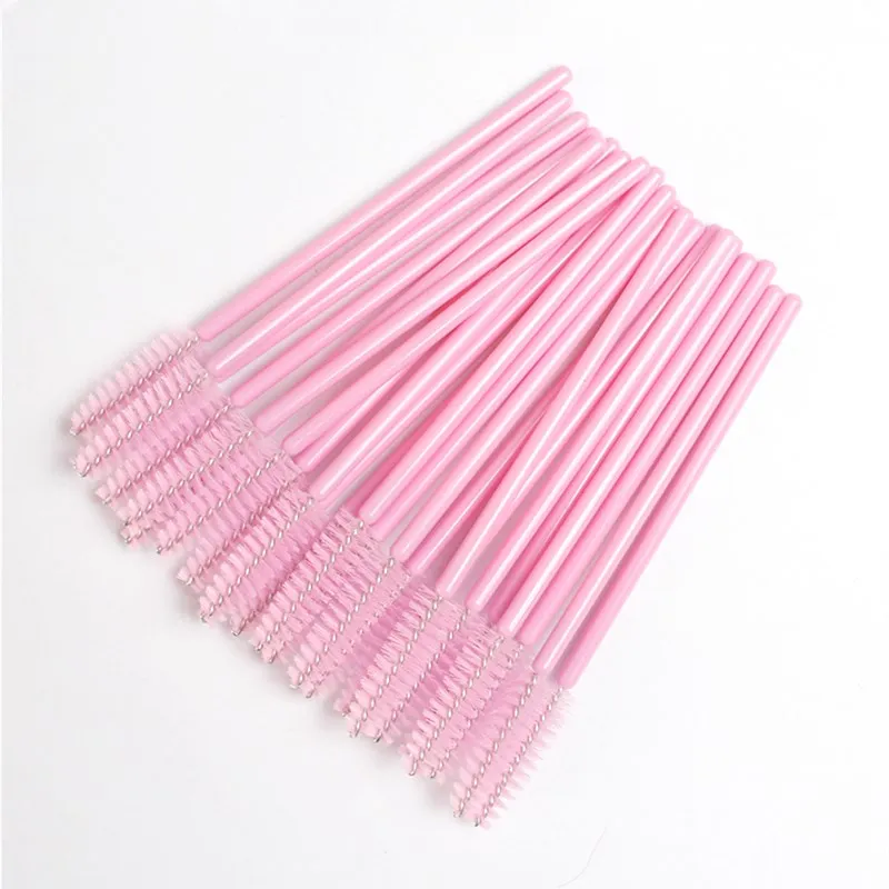 Pink Mascara Wand Tool Disposable Lash Brush Eyelash Extension Free Sample