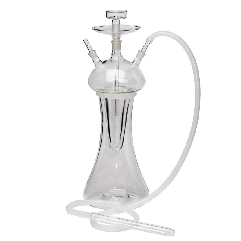 

mushroom glass shisha borolisicate glass mushroom hookah with LED light, Clear