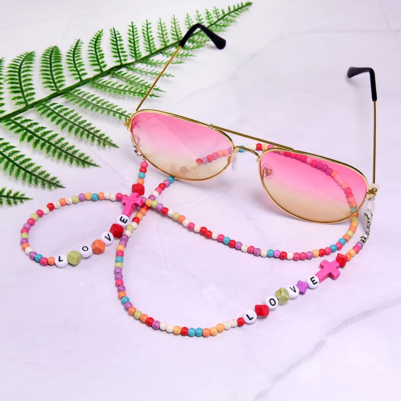 

72mm Fashion Sunglasses Chain for Women Anti Slip Reading Glasses 4MM Beads Mask Chian Eyewears Cord Holder Neck Strap